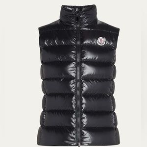 NWOT Moncler Ghany Shiny Quilted Puffer Vest - BLACK Size 2 (medium). Never worn